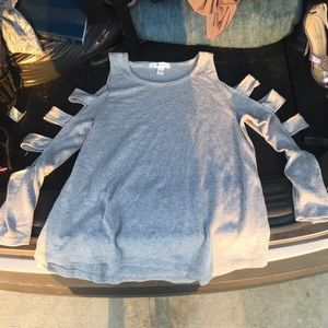 Soft Grey Long Sleeve Cut Out